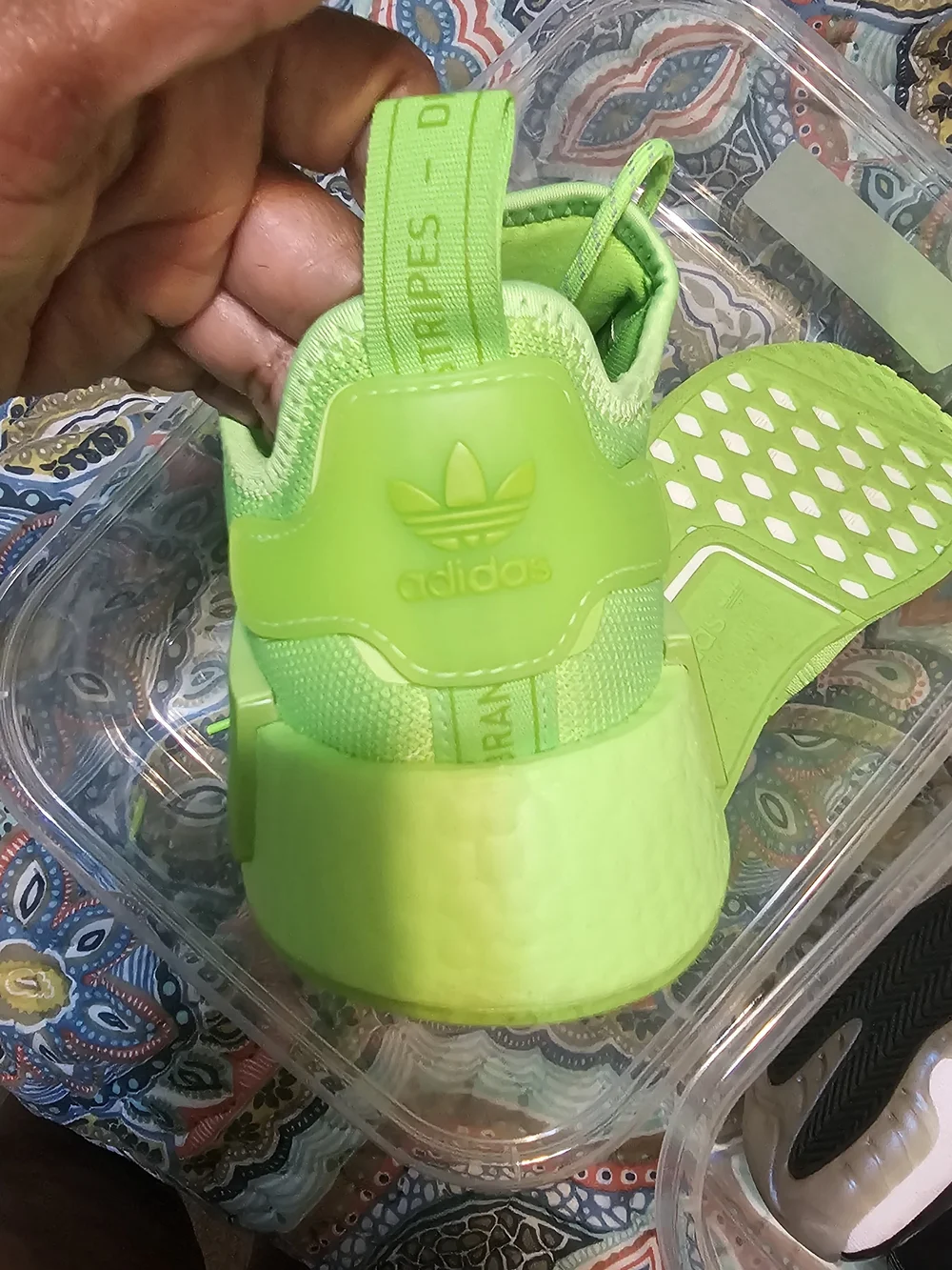 adidas Neon Green Slip-On Athletic Sneakers Womens Size 8.5 Or Mens 10